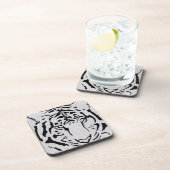 黒と白のタイガーシルエット コースター (右側)