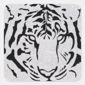 黒と白のタイガーシルエット スクエアシール (正面)