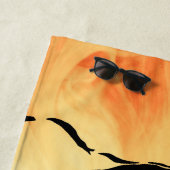 黒と白のタイガーシルエット ビーチタオル (インサイチュ)