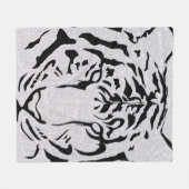 黒と白のタイガーシルエット フリースブランケット (正面(横))