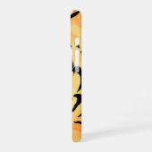 黒と白のタイガーシルエット iPhone 16ケース (左側面)