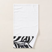 黒と白のタイガープリント浴室タオルセット バスタオルセット (ハンドタオル)