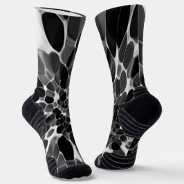 黒と白のタイダイ ソックス