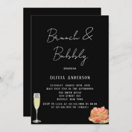 黒と白のタイパンケーキブランチ&バブリーInvita 招待状