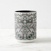 黒と白のタイル模様のマグ マグカップ (中央)