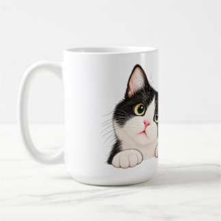 黒と白のタキシード猫の可愛いスローピロー コーヒーマグカップ