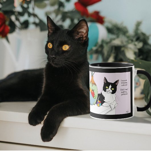 黒と白のタキシード 猫 笑える マグカップ