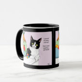 黒と白のタキシード 猫 笑える マグカップ (正面左)