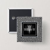 黒と白のタキシード、黒い弓、タイフォーマルカスタム 缶バッジ (正面&裏面)