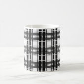 黒と白のタータンチェック柄 コーヒーマグカップ (中央)
