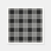 黒と白のタータンチェック スタンダードカクテルナプキン (正面)