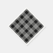 黒と白のタータンチェック スタンダードカクテルナプキン (角)