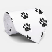 黒と白のタータン 犬の足あと ネクタイ (ロール)