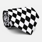 黒と白のダイアモンタイ ネクタイ (ロール)