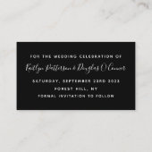 黒と白のダイアモンド日付カードを保存 名刺 (裏面)