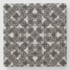 黒と白のダイヤモンドチェーンパターン ストーンコースター