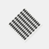 黒と白のダイヤモンドハーレクインパターン スタンダードカクテルナプキン (角)