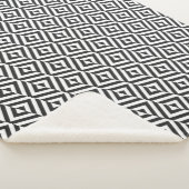 黒と白のダイヤモンドパターン シェルパブランケット (3/4)