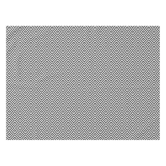 黒と白のダイヤモンドパターン テーブルクロス (正面(横))