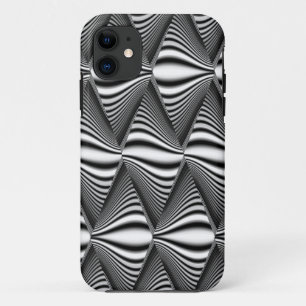 黒と白のダイヤモンドワープ 3D錯覚 iPhone 11 ケース