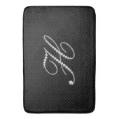 黒と白のダイヤモンド文字Hモノグラム バスマット (正面縦)