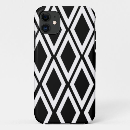 黒と白のダイヤモンド柄 Case-Mate iPhoneケース (裏面)