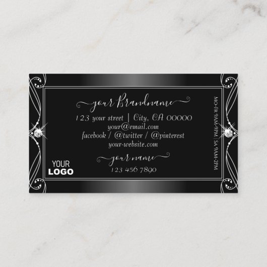 黒と白のダイヤ華美ンにロきらめくゴを追加 名刺 (裏面)