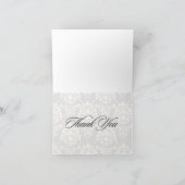 黒と白のダマスクありがとうノートカード サンキューカード (内部)