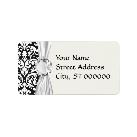 黒と白のダマスクが輝く ラベル (正面)