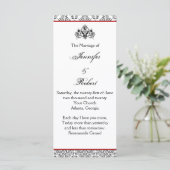 黒と白のダマスクと赤結婚式 プログラム (スタンド正面)