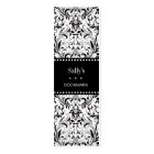 黒と白のダマスクミニブックマーク