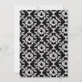 黒と白のダマスク柄のベビーボーイシャワー招待状 招待状 (裏面)