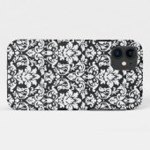 黒と白のダマスク柄の華麗な模様 Case-Mate iPhoneケース (裏面(横))