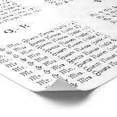 黒と白のダマスク渦巻きホットピンクのトリム ポスター (角)