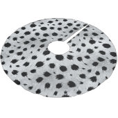 黒と白のダルマチアスポットパターン ブラッシュドポリエステルツリースカート (アングル)