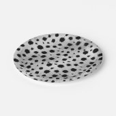 黒と白のダルマティアン斑紋 ペーパープレート (アングル)