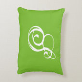 黒と白のダンスクバック付き緑の「S」枕 アクセントクッション (裏面(縦))