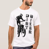 黒と白のダートバイク Tシャツ (正面)