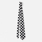 黒と白のチェスパターンのネクタイ ネクタイ (裏面)