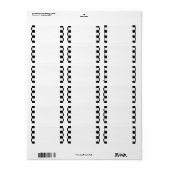 黒と白のチェッカーボードの背景 ラベル (フルシート)