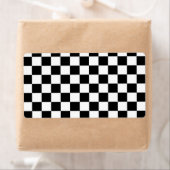 黒と白のチェッカーボードの背景 ラベル (インサイチュ)