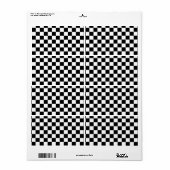 黒と白のチェッカーボードの背景 ラベル (フルシート)