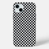 黒と白のチェッカーボードの背景（黒） Case-Mate iPhoneケース (裏面)