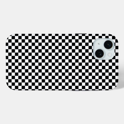 黒と白のチェッカーボードの背景（黒） Case-Mate iPhoneケース (裏面 (横))
