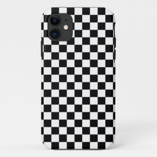 黒と白のチェッカーボードの背景 iPhone 11 ケース