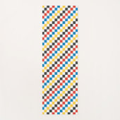 黒と白のチェッカーボードを使用した原色 ヨガマット (正面)