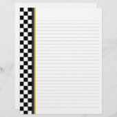 黒と白のチェックと黄色のアクセントバインダー (正面/裏面)