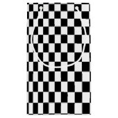 黒と白のチェック柄の目の錯覚 スモールペーパーバッグ (裏面)