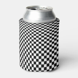 黒と白のチェック柄の目の錯覚 缶クーラー
