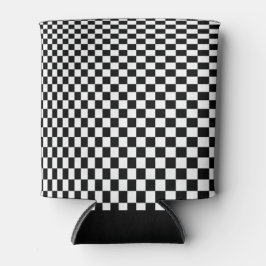 黒と白のチェック柄の目の錯覚 缶クーラー